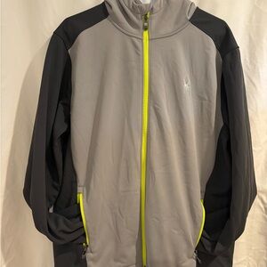 Spyder Hydroweb Soft-shell Hooded Full Zip Men's Gray and Dark Gray,Large Jacket